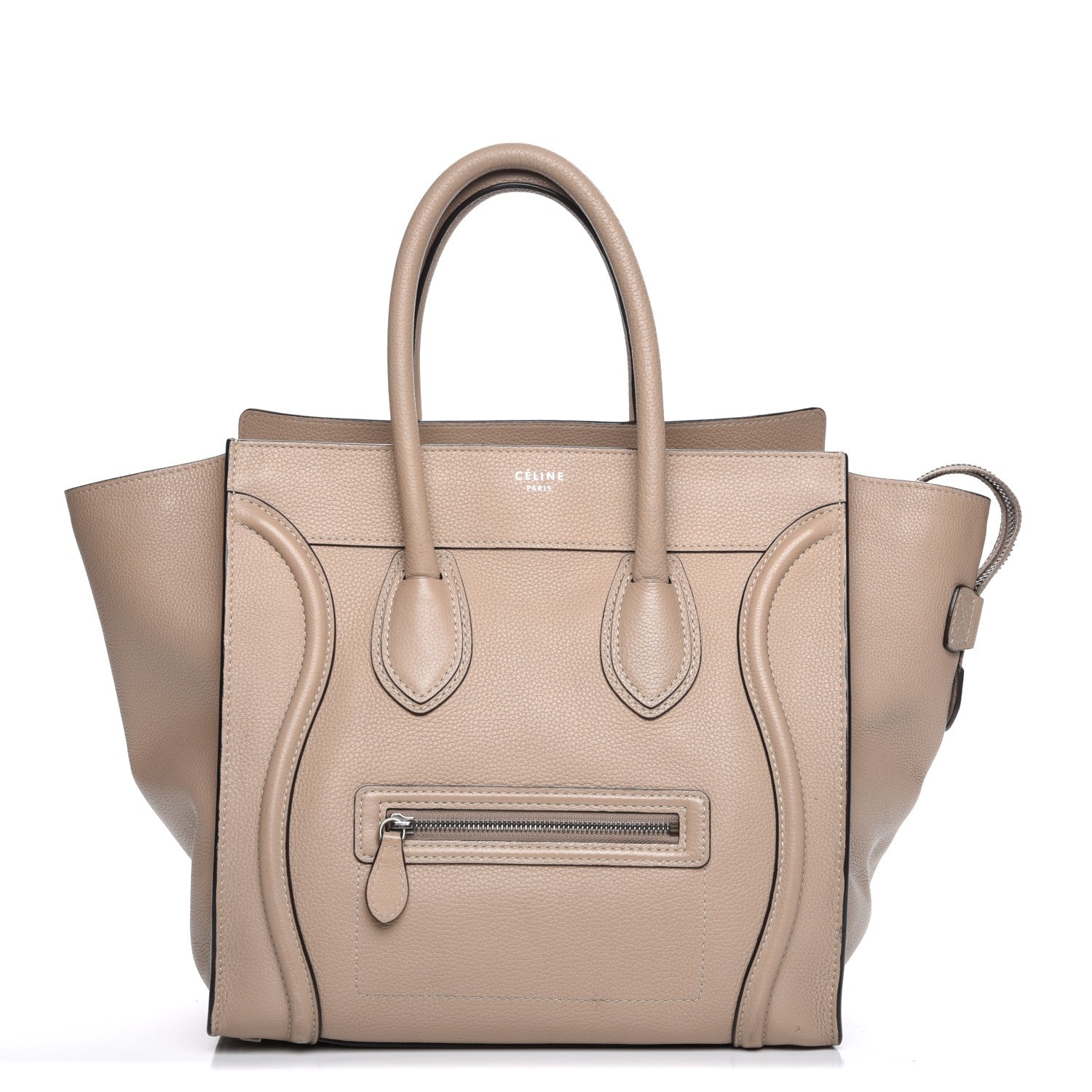 Celine Drummed Calfskin Mini Luggage Dune 1 of 14