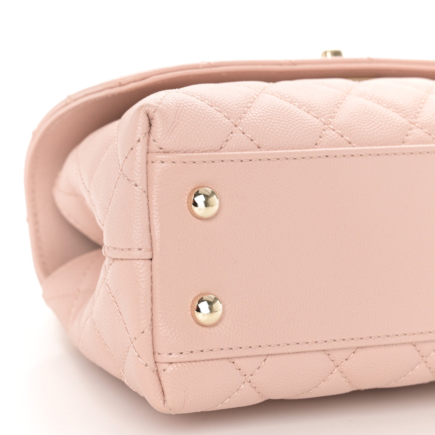 Caviar Quilted Mini Coco Handle Flap Light Pink