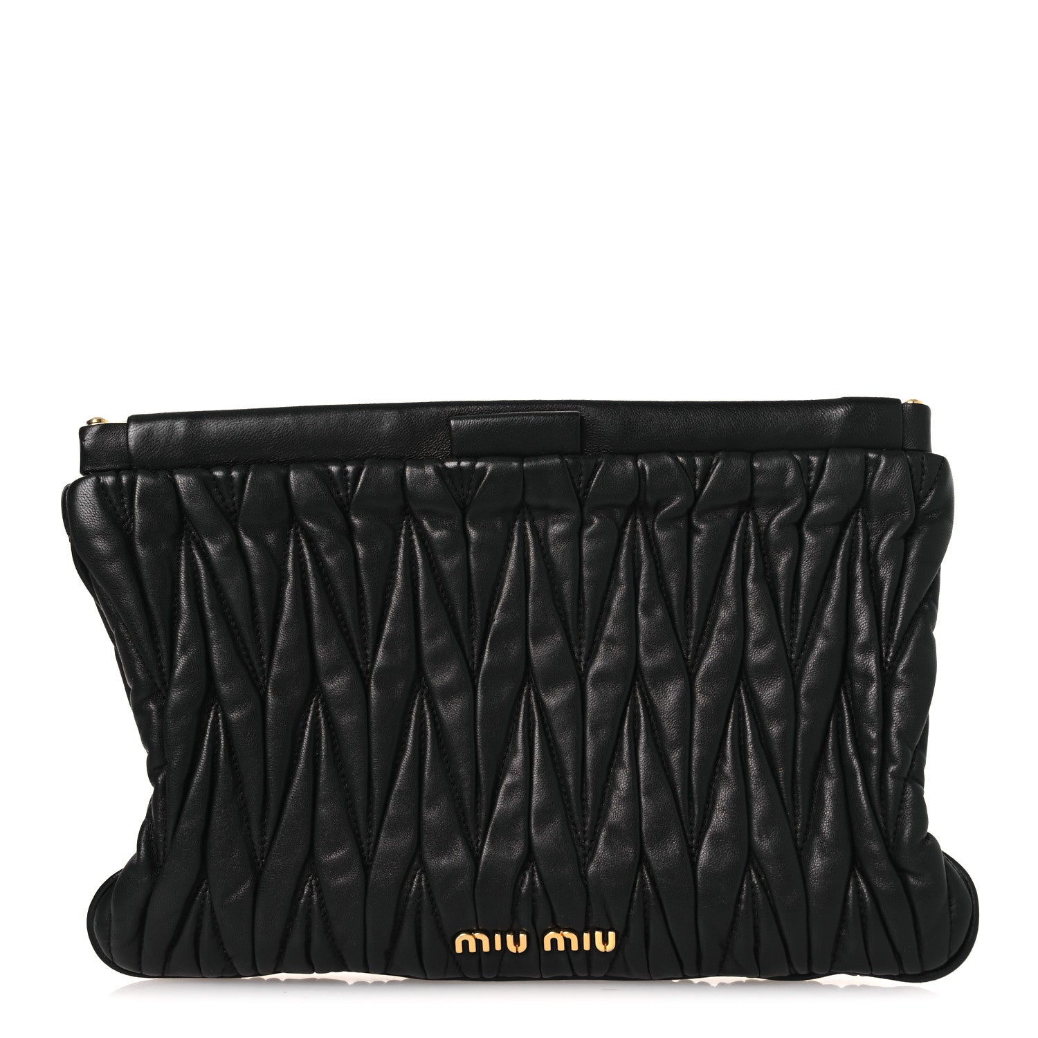 Miu Miu Nappa Matelasse Clutch Black 1 of 8