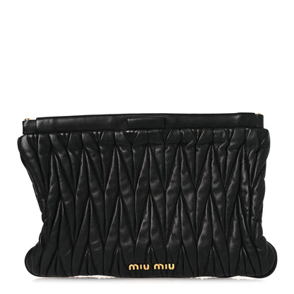 Miu Miu Nappa Matelasse Clutch Black 1 of 8