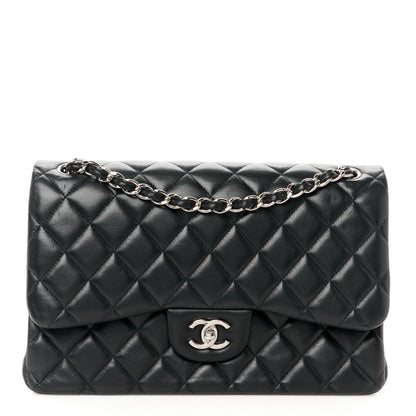 Chanel Lambskin Quilted Jumbo Double Flap Black 1 of 11
