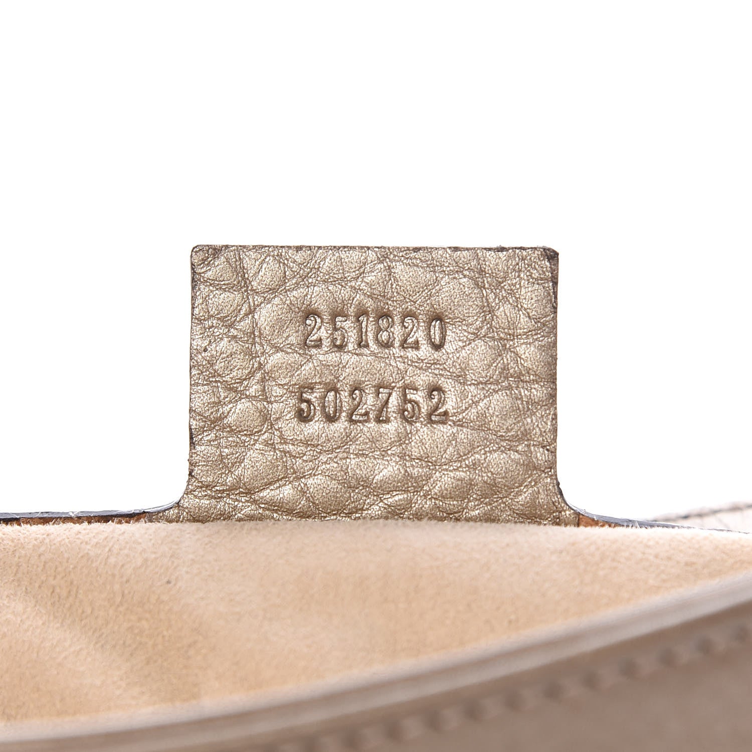 Gucci Metallic Pebbled Calfskin Medium 1973 Chain Shoulder Bag Golden Beige 9 of 10