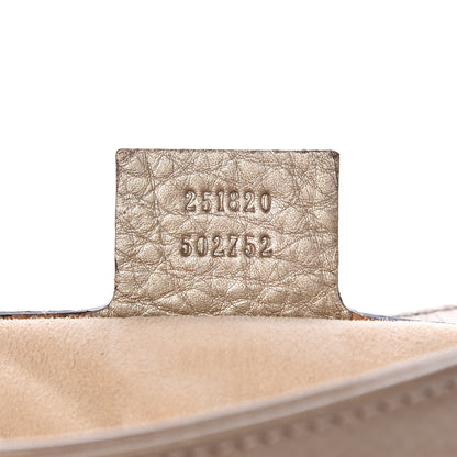 Gucci Metallic Pebbled Calfskin Medium 1973 Chain Shoulder Bag Golden Beige 9 of 10