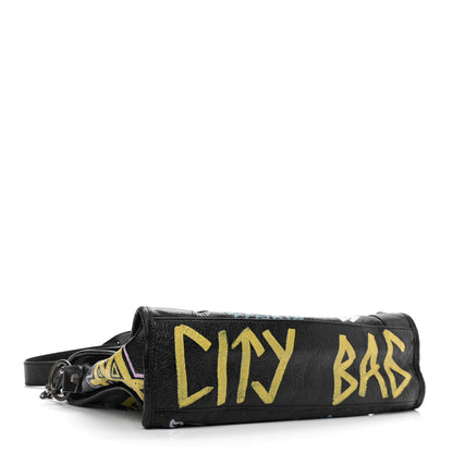 Balenciaga Agneau Graffiti All Over Classic Hardware S City Black Multicolor 4 of 9