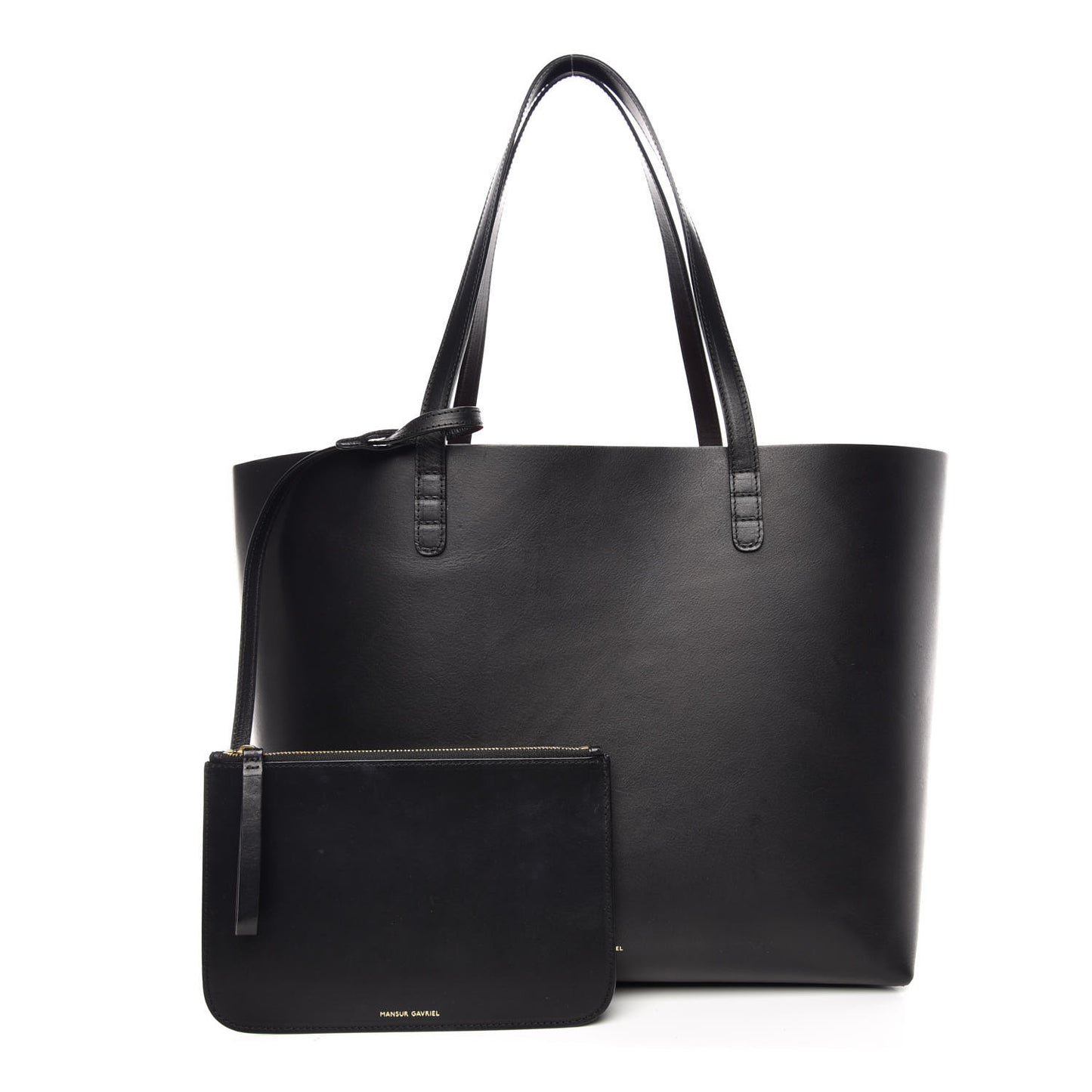 Calfskin Large Shopping Tote Black Flamma