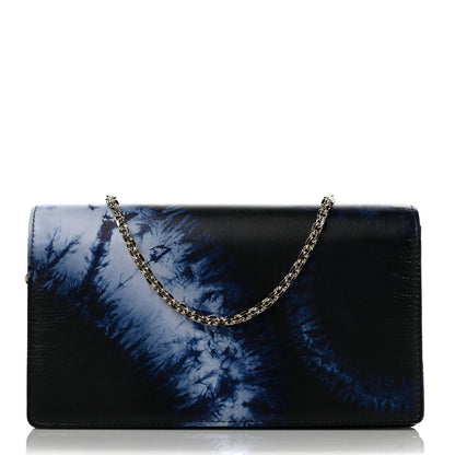 Christian Dior Calfskin Tie Dye Wallet On Chain Blue 1 of 12