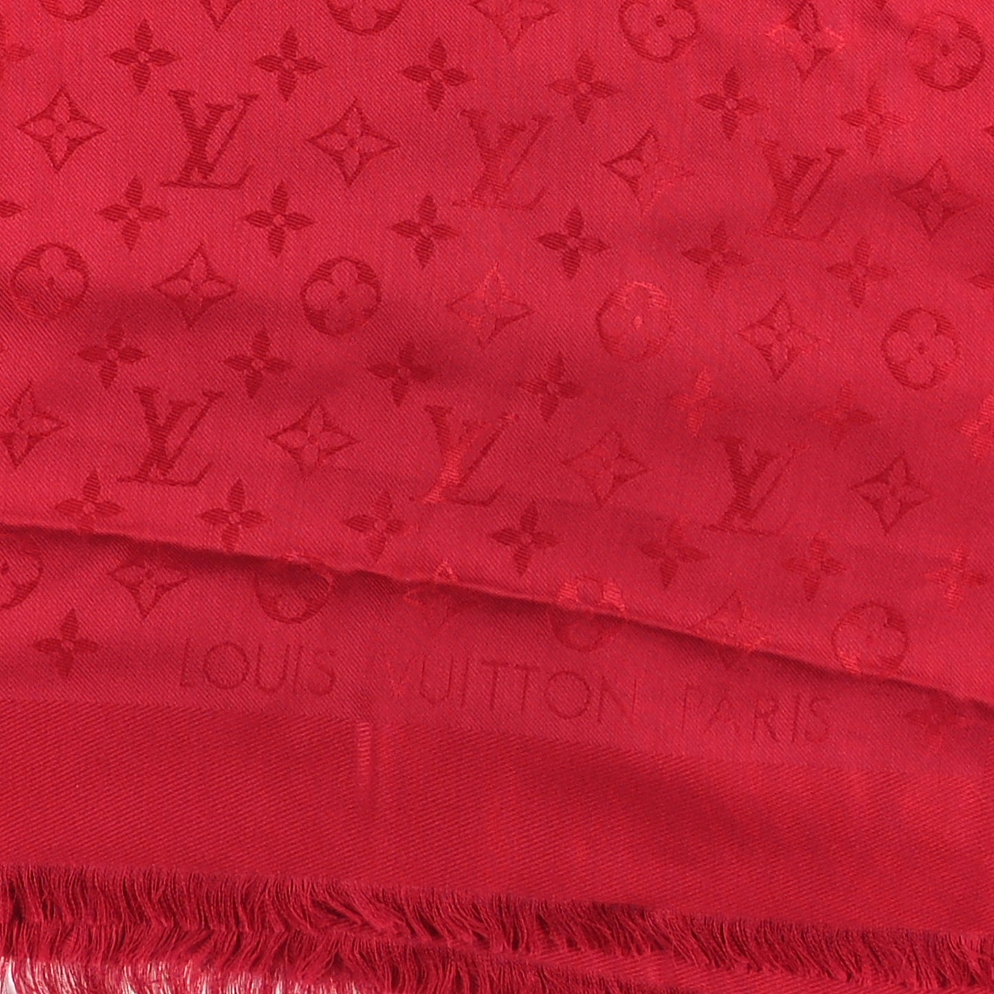 Silk Wool Monogram Shawl Pomme D'Amour