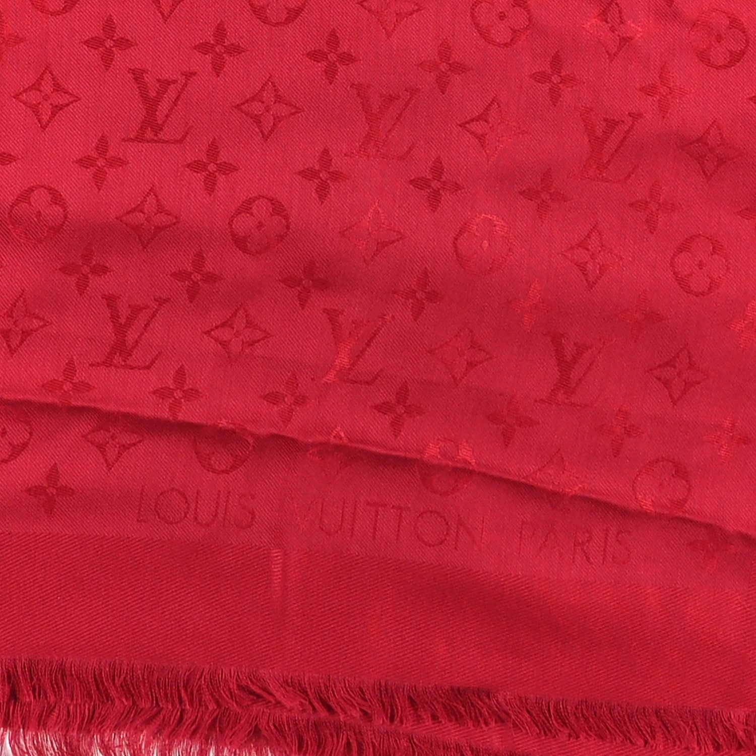 Louis Vuitton Silk Wool Monogram Shawl Pomme D'Amour 3 of 4