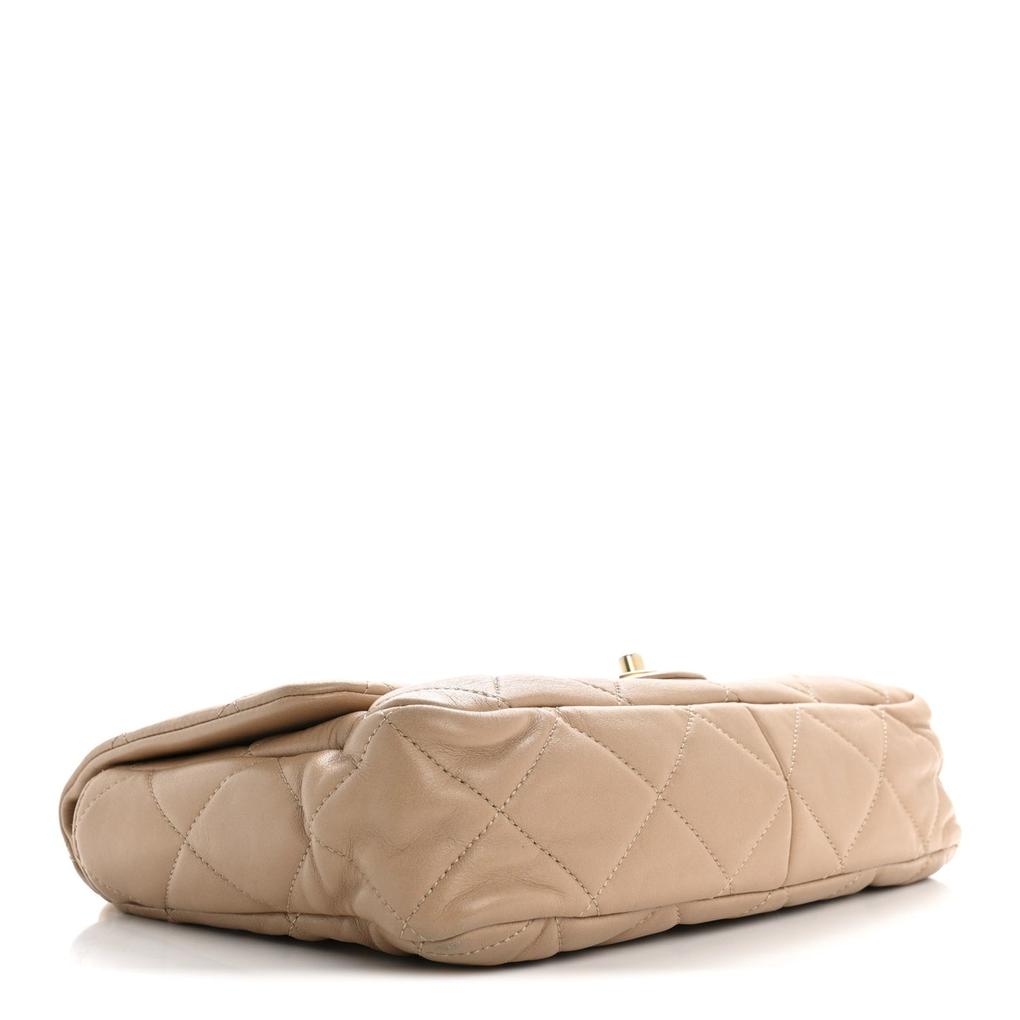 Lambskin Quilted Large CC Funky Town Flap Beige