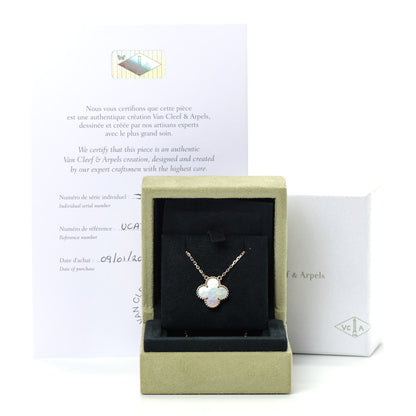 Van Cleef & Arpels 18K Yellow Gold Mother of Pearl Vintage Alhambra Pendant Necklace 6 of 6