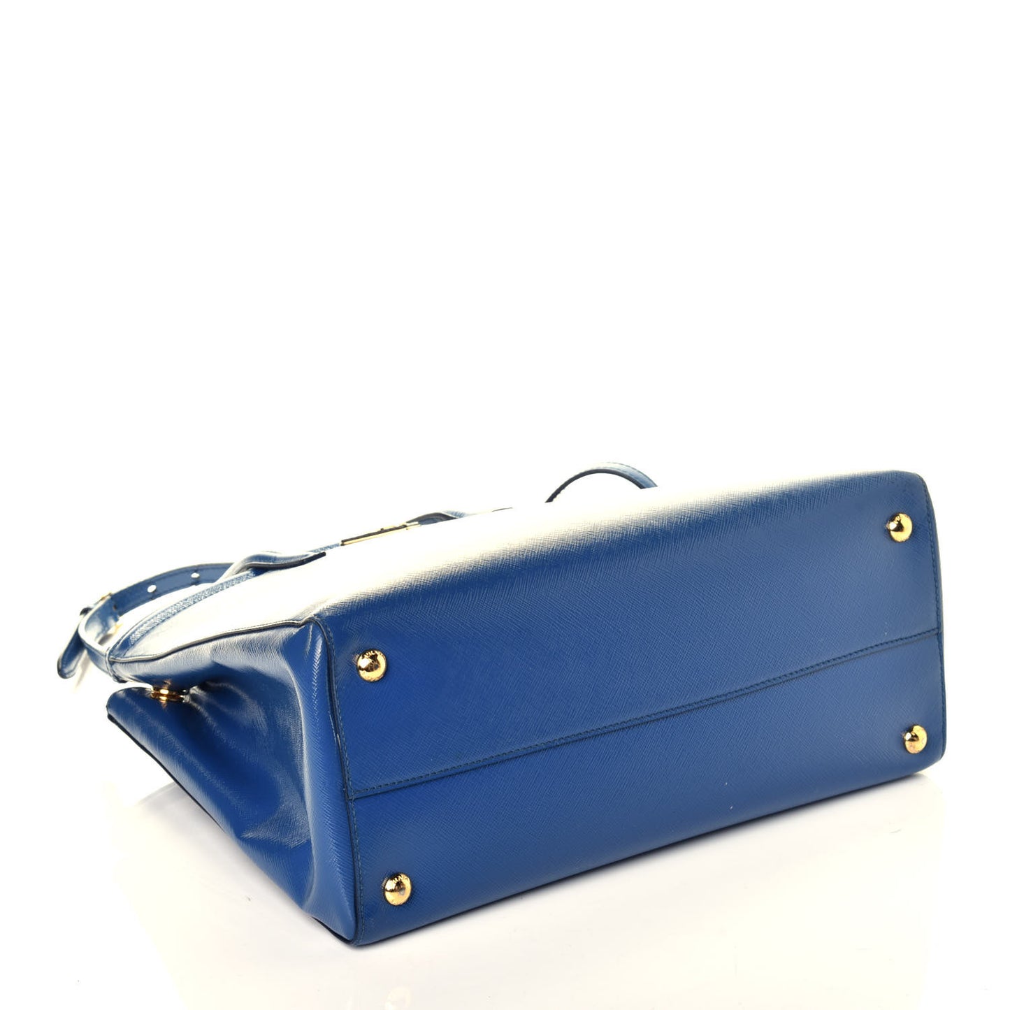 Saffiano Vernice Shopping Tote Azzurro