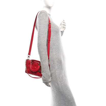 Christian Dior Lambskin Cannage Medium Lady D-Joy Red 2 of 21