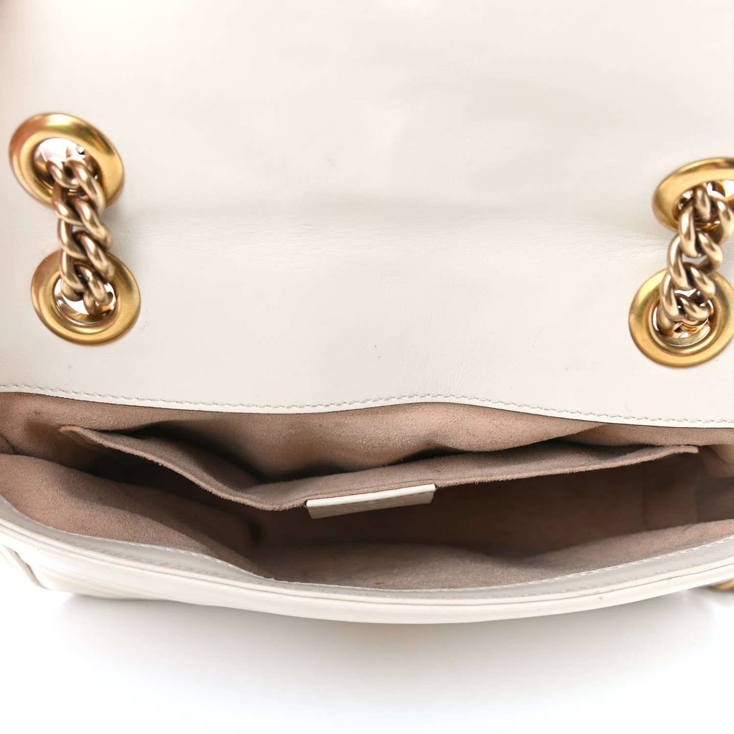 Gucci Calfskin Matelasse Mini GG Marmont Shoulder Bag White 5 of 11