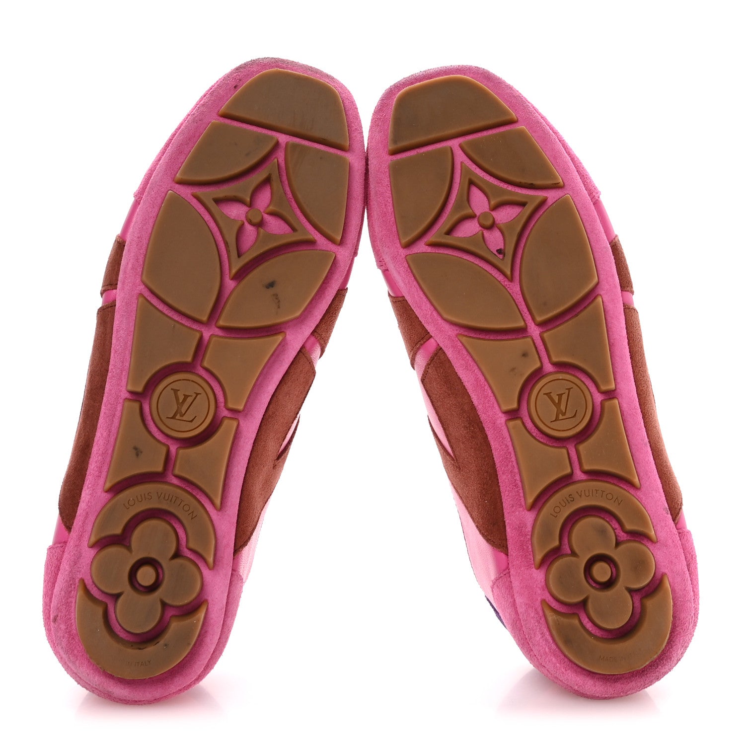 Louis Vuitton Suede Calfskin LV Sneakerina Sneakers 37 Fuchsia Pink 6 of 8
