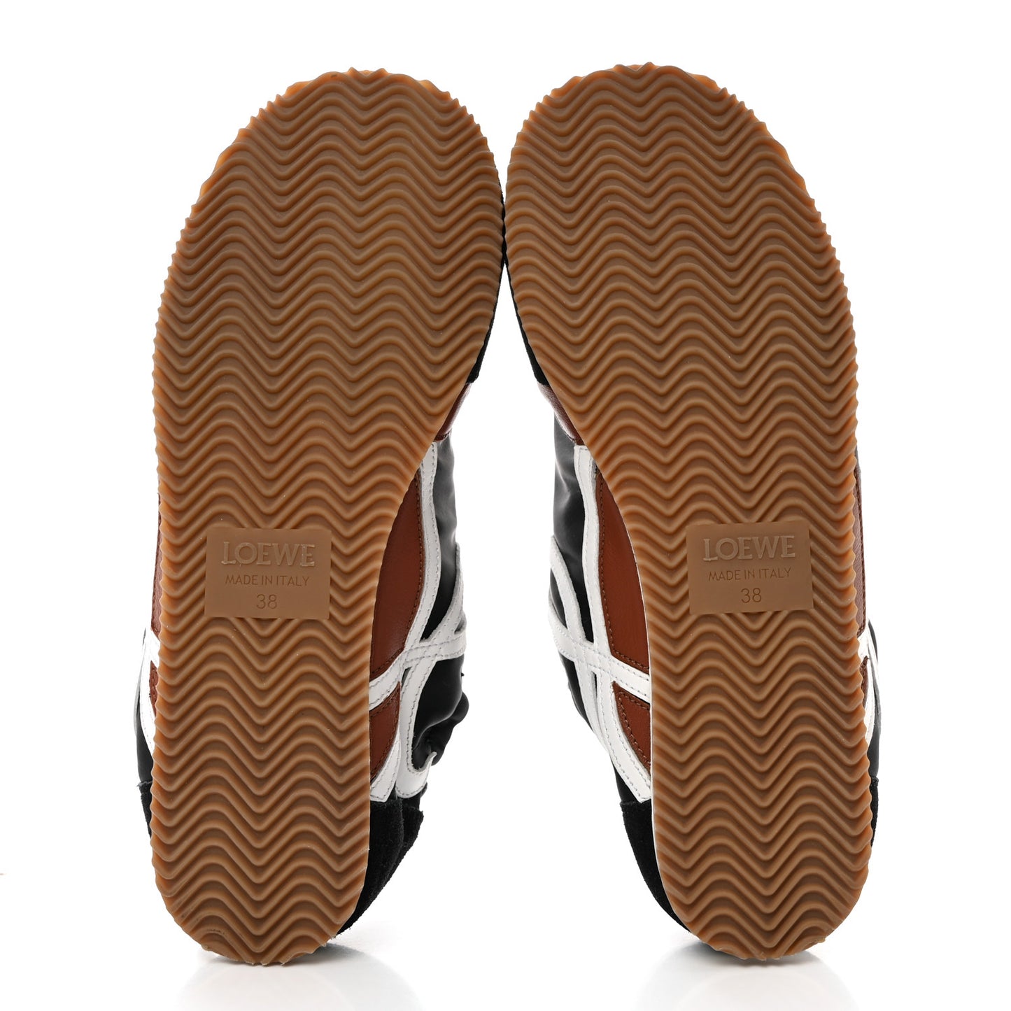 Nylon Suede Flow Runners Sneakers 38 Black Brown
