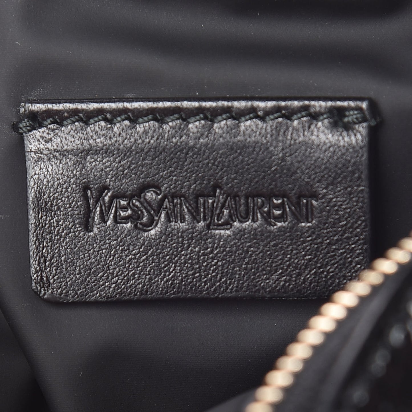 Textured Patent Monogram Mini Wristlet Black