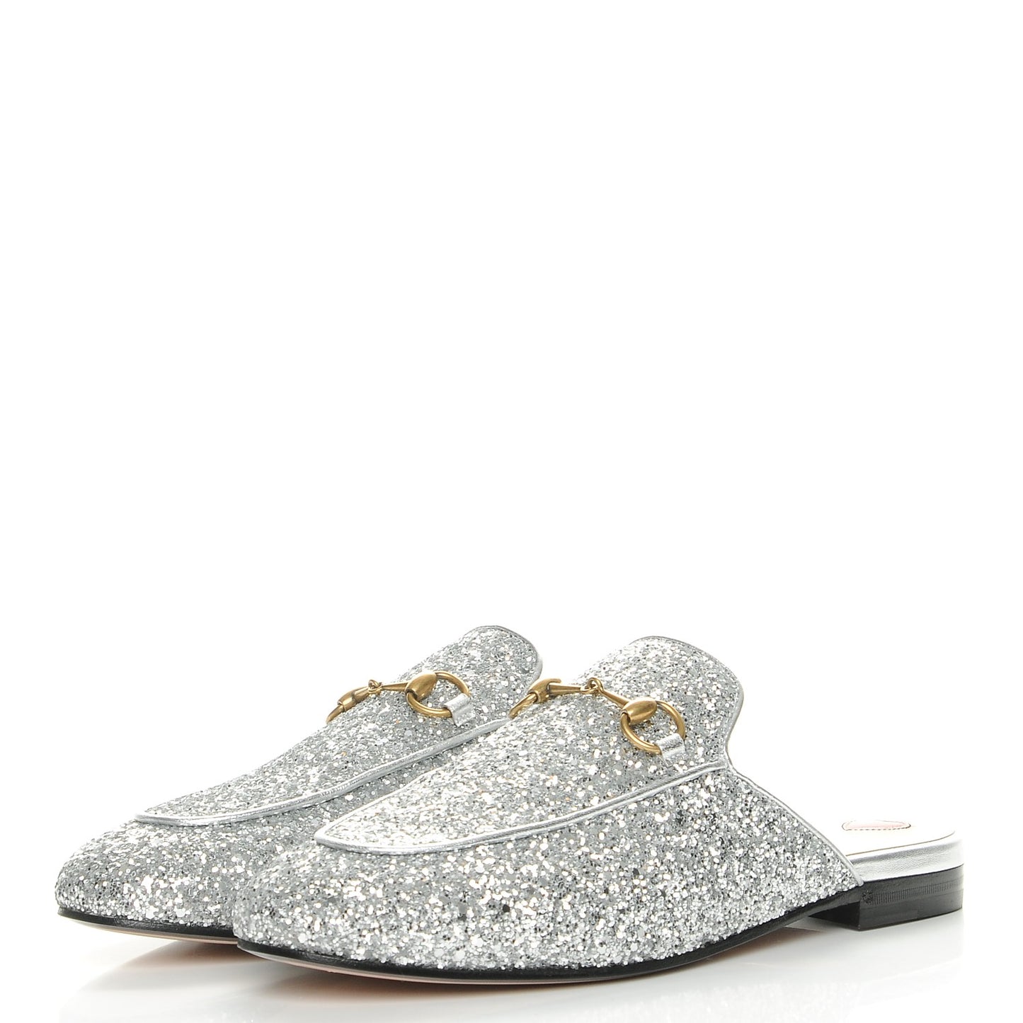Glitter Princetown Slippers 38 Silver