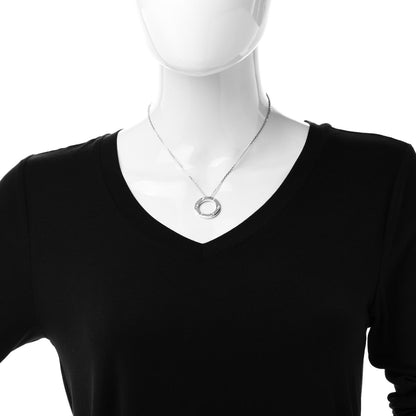 Cartier 18K White Gold 3 Diamonds LOVE Pendant Necklace 2 of 7