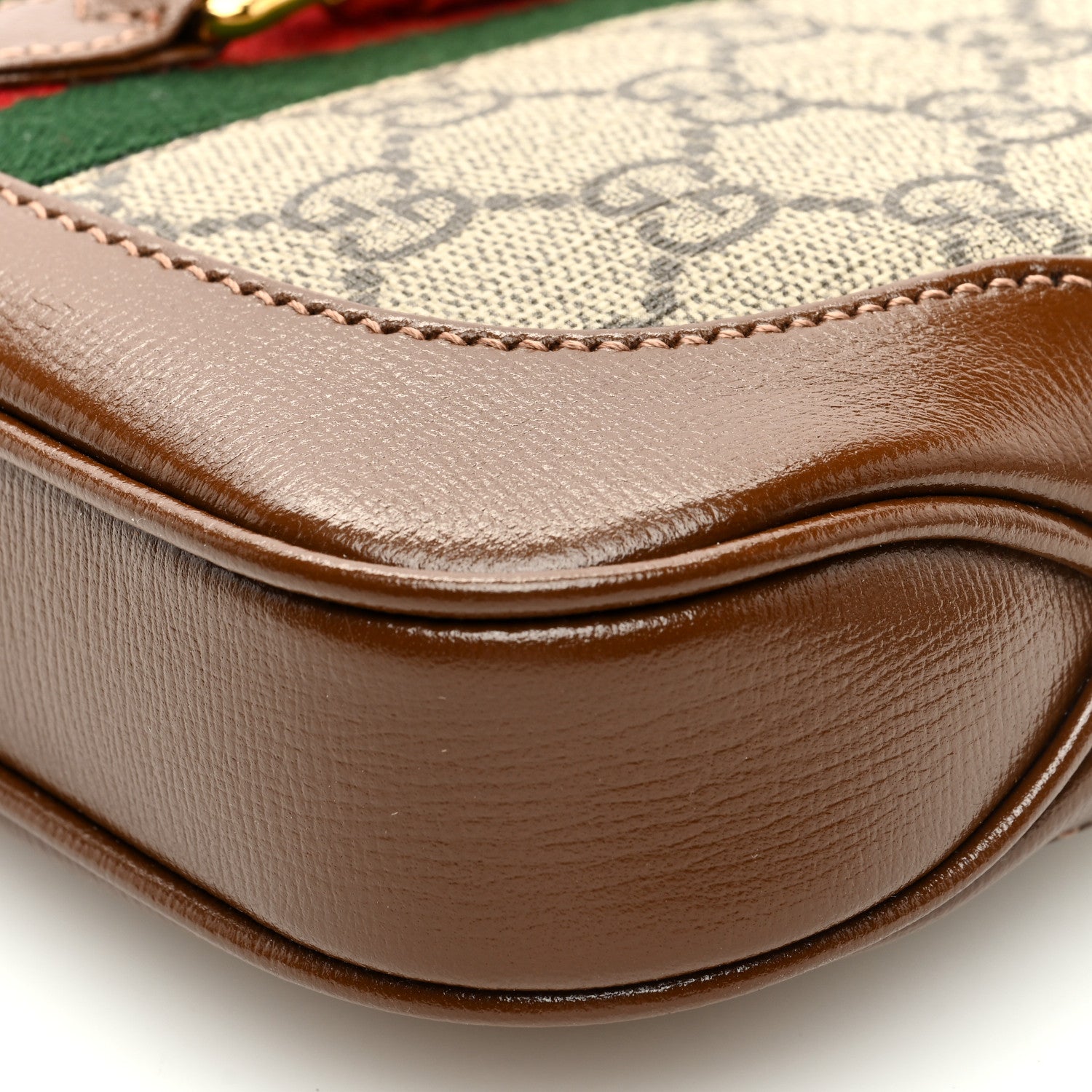 Gucci GG Supreme Monogram Azalea Calfskin Web Mini Jackie 1961 Hobo Beige Ebony Brown Sugar 9 of 9