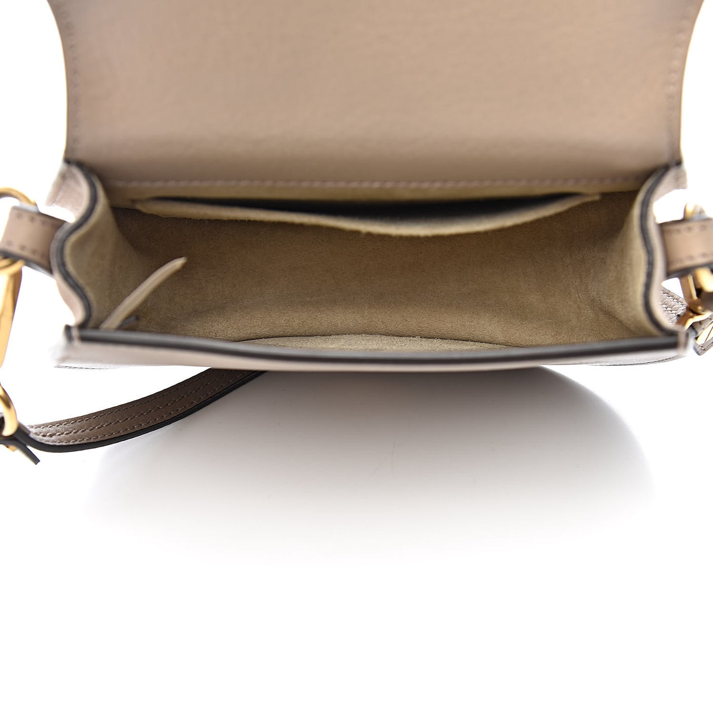 Calfskin Suede Small Nile Bracelet Bag Motty Grey