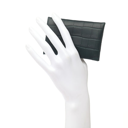 Hermes Matte Alligator Calvi Card Case Vert Cypress 2 of 7