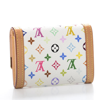 Louis Vuitton Monogram Multicolor Porte-Monnaie Plat Coin Purse White 3 of 8