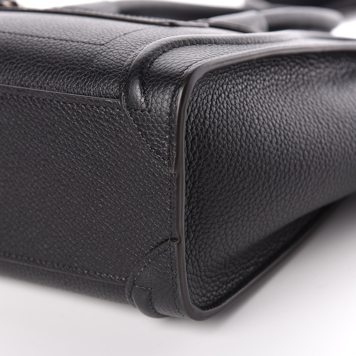 Celine Drummed Calfskin Nano Luggage Black 6 of 9