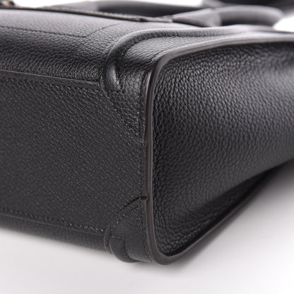 Celine Drummed Calfskin Nano Luggage Black 6 of 9