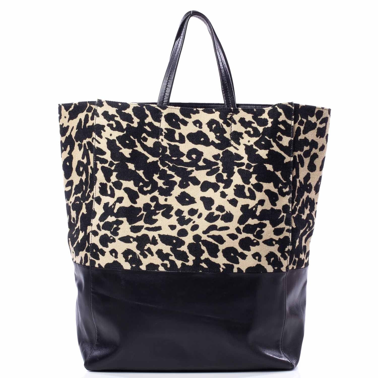 Celine Lambskin Jute Leopard Bi-Cabas 4 of 10