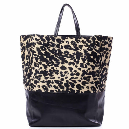Celine Lambskin Jute Leopard Bi-Cabas 4 of 10