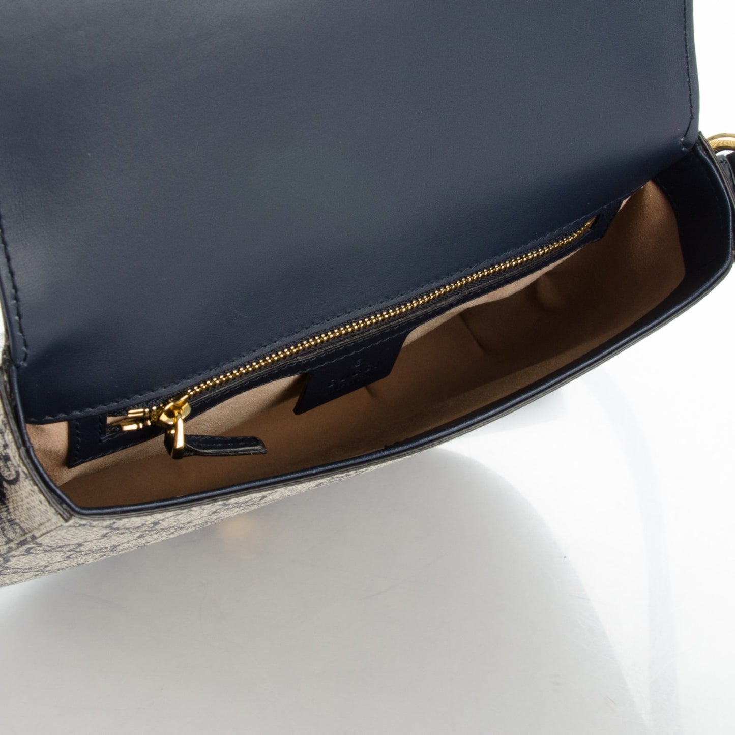 GG Supreme Monogram Small Messenger Shoulder Bag Beige Blue Navy