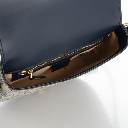 Gucci GG Supreme Monogram Small Messenger Shoulder Bag Beige Blue Navy 5 of 7
