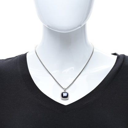 David Yurman Sterling Silver 14K Yellow Gold Diamond Black Orchid 14mm Albion Pendant Necklace 3 of 5