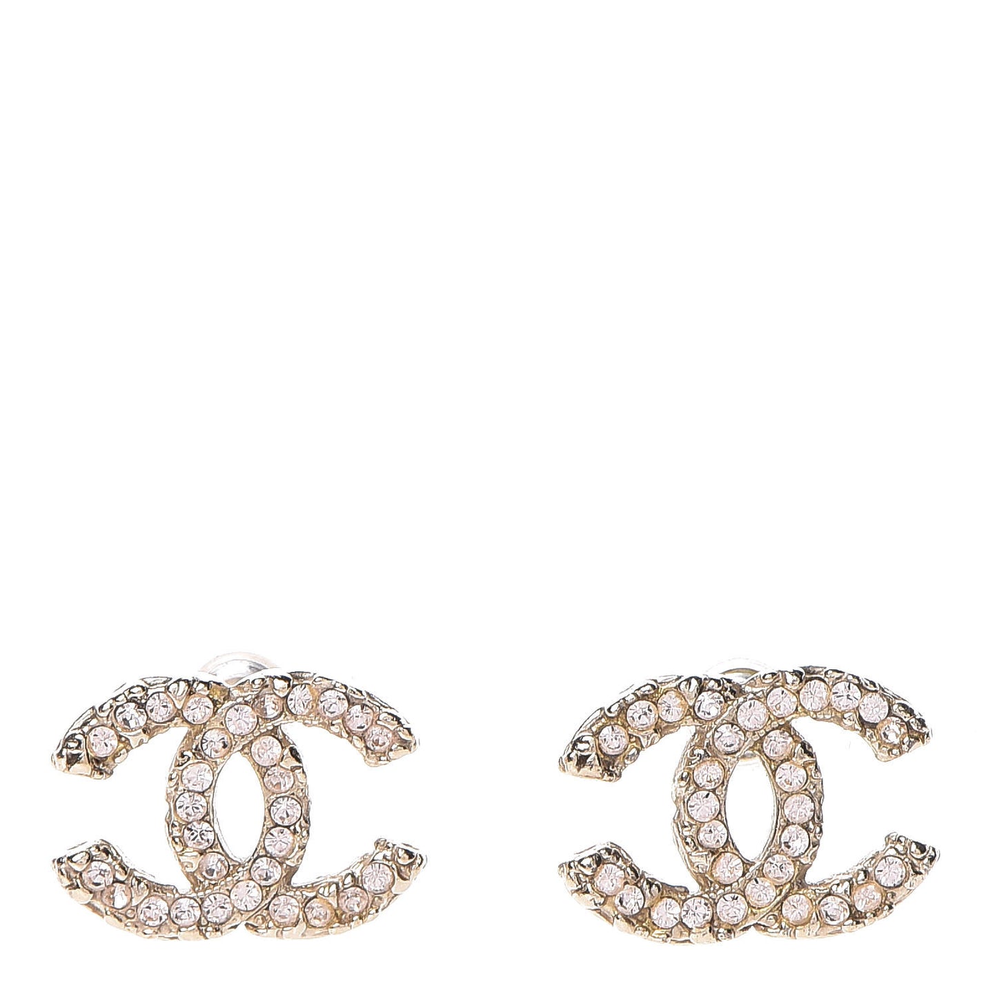 Crystal CC Earrings Light Gold