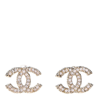 Chanel Crystal CC Earrings Light Gold 1 of 5