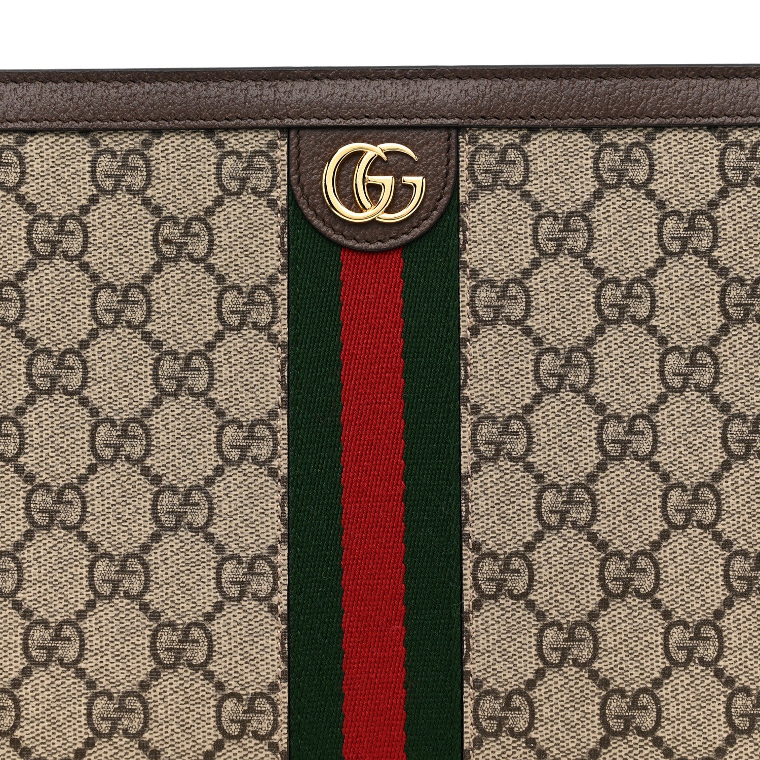 Gucci GG Supreme Monogram Web Ophidia Pouch Brown 8 of 10