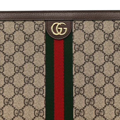 Gucci GG Supreme Monogram Web Ophidia Pouch Brown 8 of 10