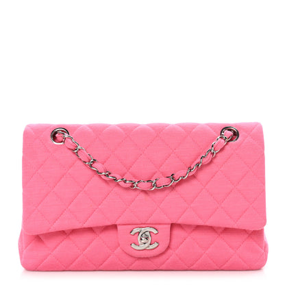 Chanel Jersey Quilted Medium Double Flap Dark Pink 1 of 10
