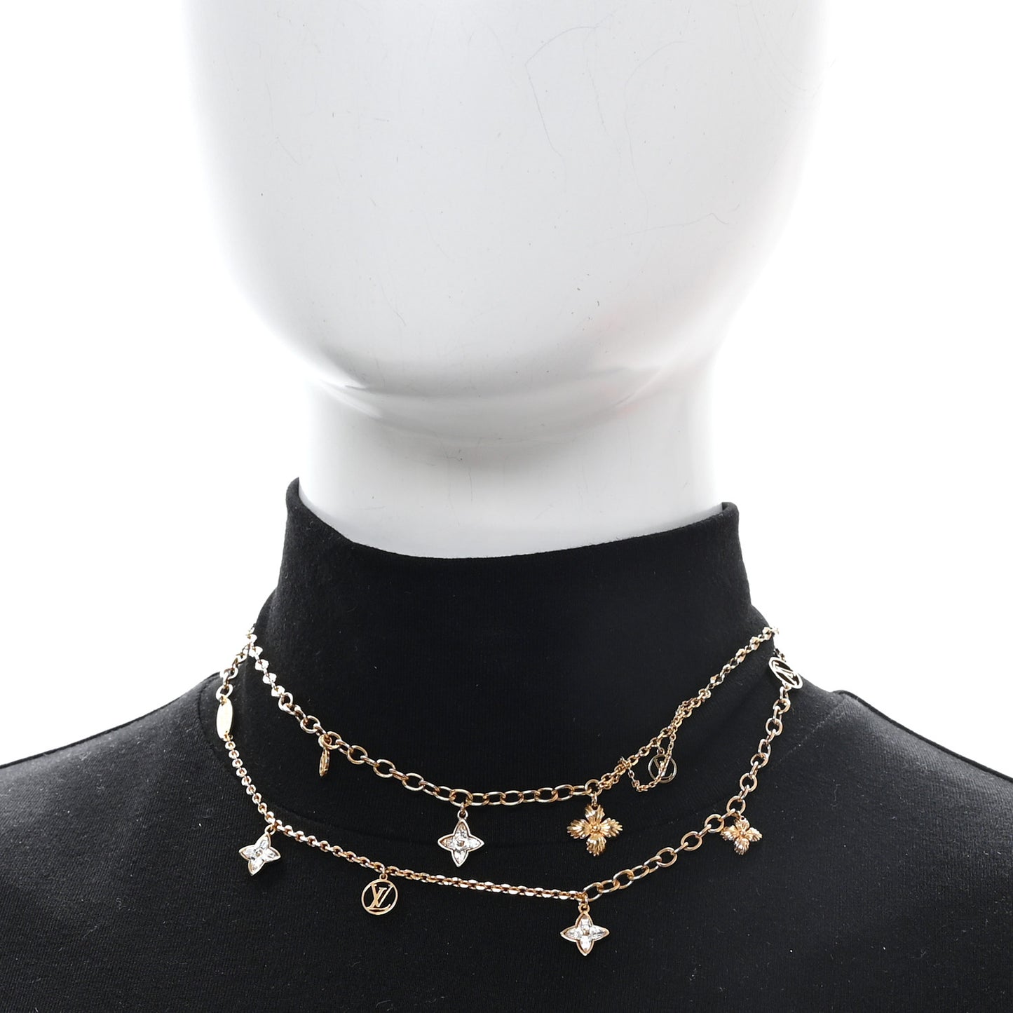 Metal Blooming Strass Necklace Gold