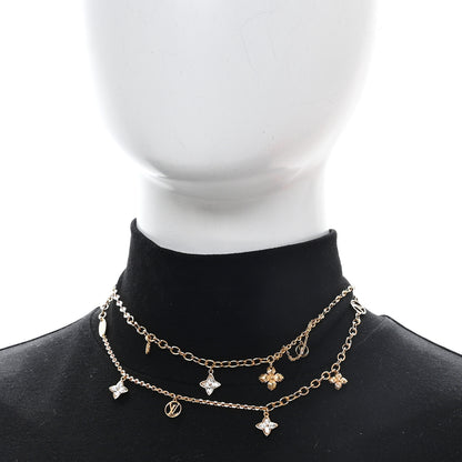 Louis Vuitton Metal Blooming Strass Necklace Gold 2 of 6