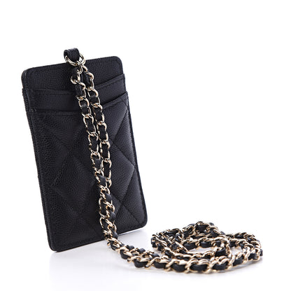 Chanel Caviar Quilted Card Holder On Chain Black 2 of 7