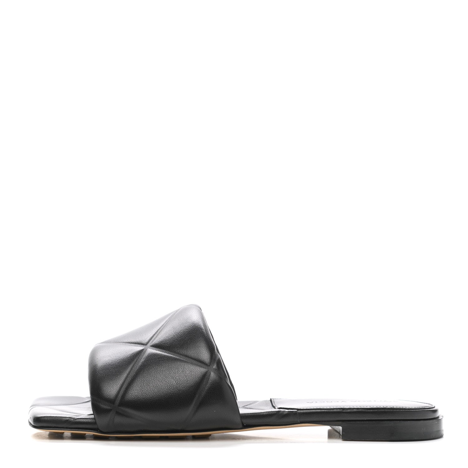 Bottega Veneta Nappa Quilted Rubber Lido Flat Sandals 37 Black 1 of 10
