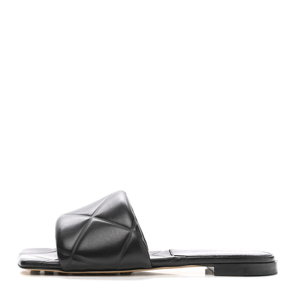 Bottega Veneta Nappa Quilted Rubber Lido Flat Sandals 37 Black 1 of 10