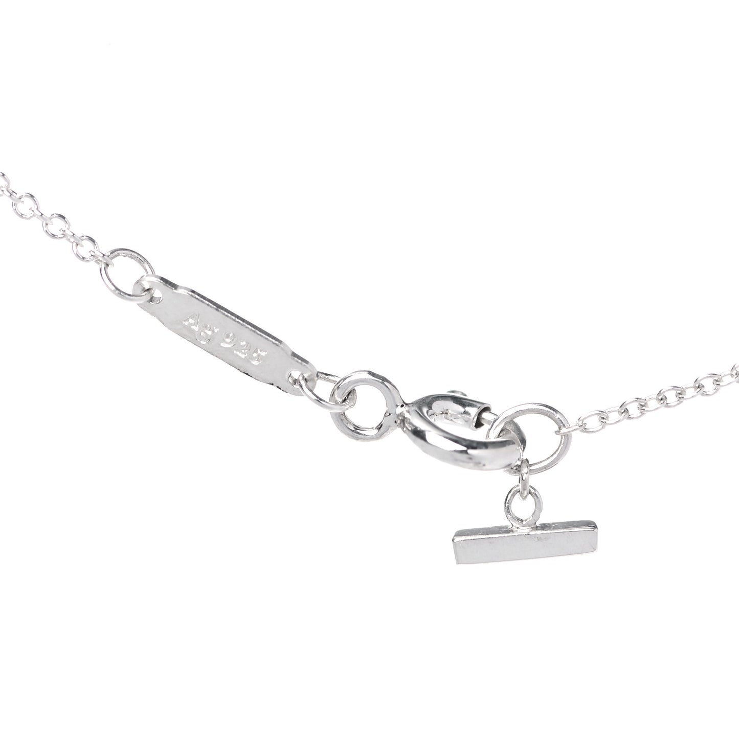 Sterling Silver Small T Smile Pendant Necklace