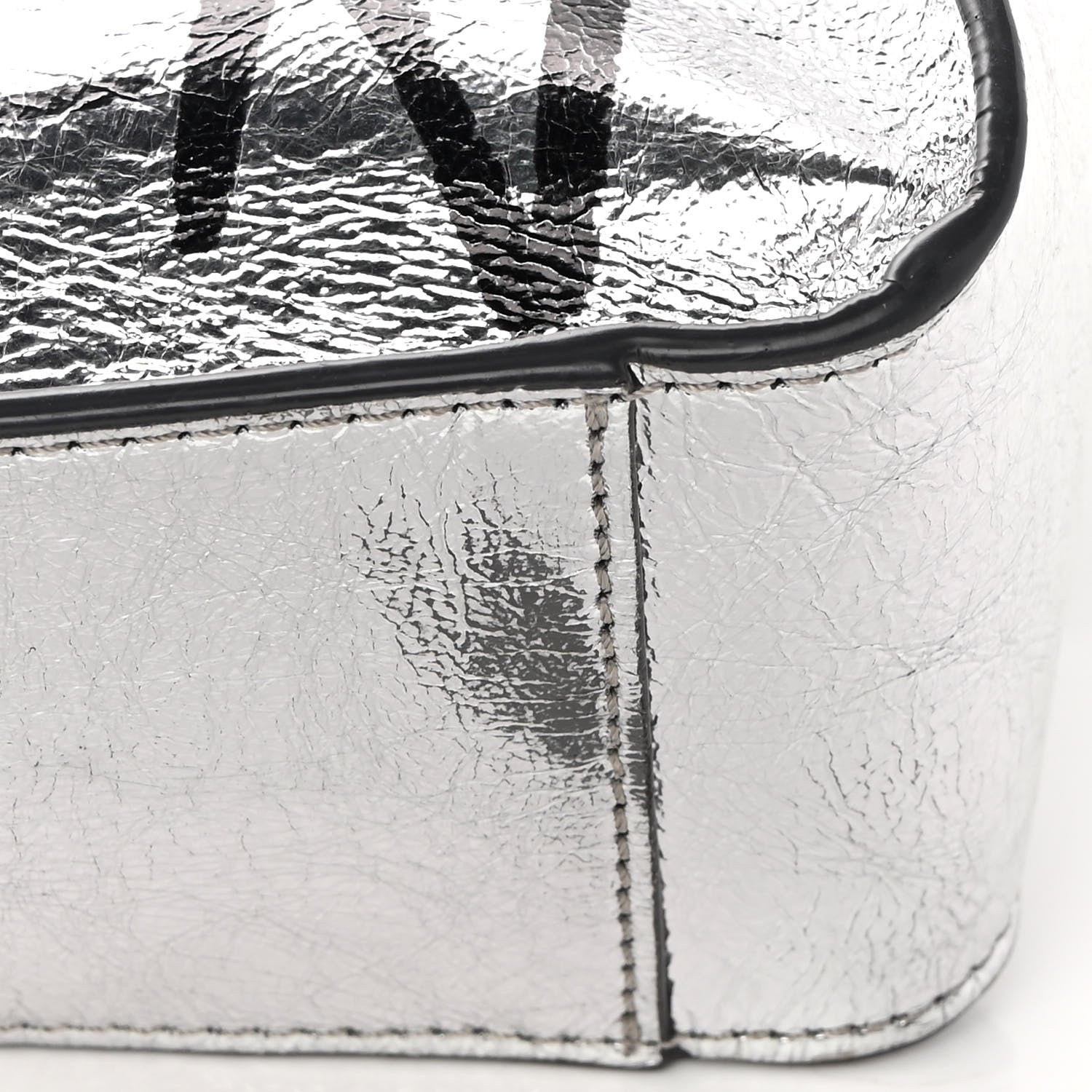 Stella McCartney Metallic Eco Alter Nappa Embroidered Logo Stonewall Crossbody Bag Silver 11 of 14