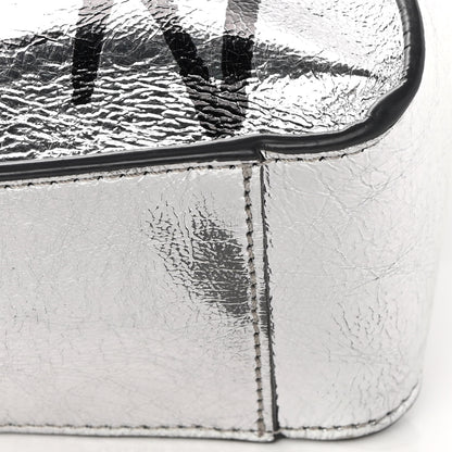 Stella McCartney Metallic Eco Alter Nappa Embroidered Logo Stonewall Crossbody Bag Silver 11 of 14