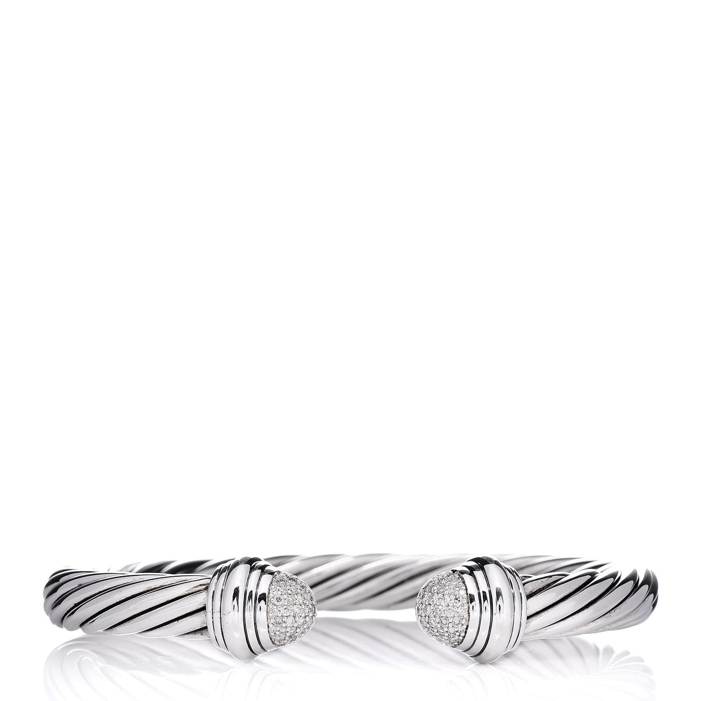 Sterling Silver Diamond 7mm Cable Classics Bracelet