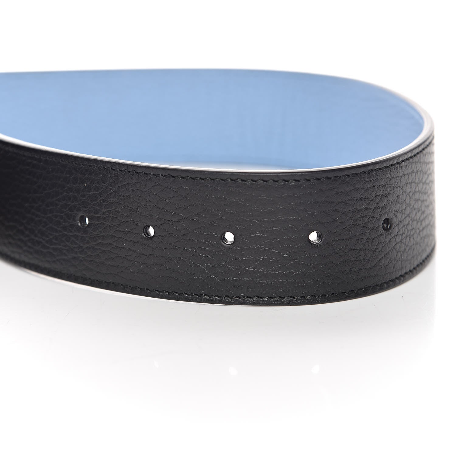 Gucci Dollar Calfskin 1973 Reversible Belt 90 36 Black Mineral Blue 5 of 7