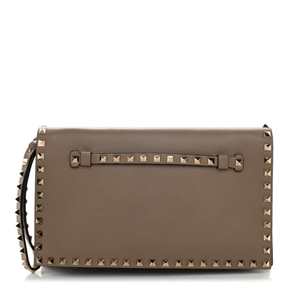 Valentino Garavani Nappa Rockstud Wristlet Clutch Poudre 1 of 8