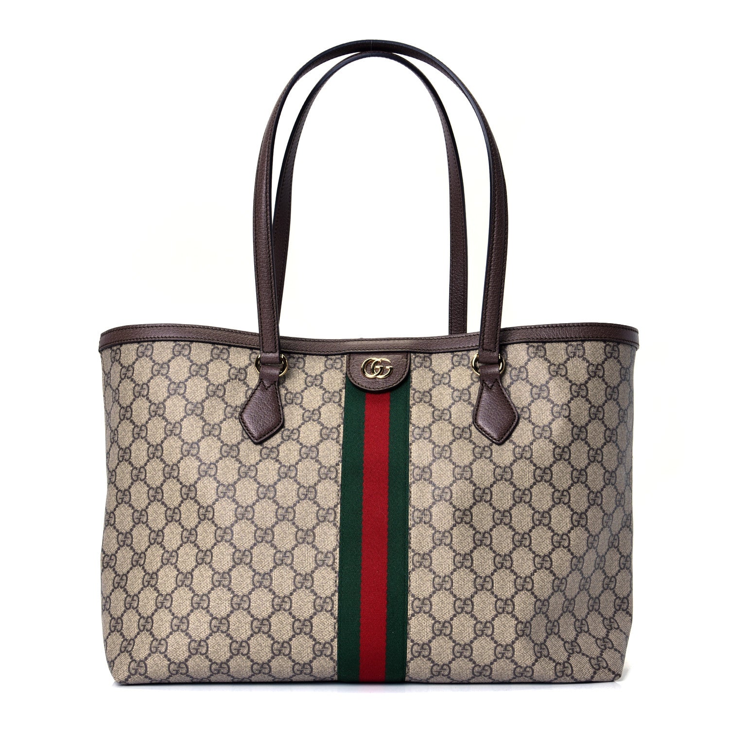 Gucci GG Supreme Monogram Medium Ophidia Shopping Tote Brown 1 of 4